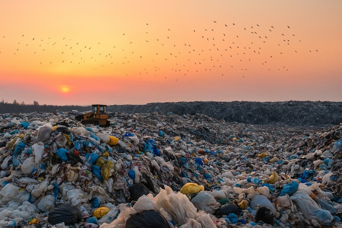 Plastic waste polluting the environment